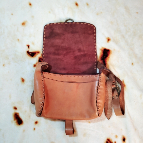 Vtg 80s/90s Boho Whimsygoth Genuine Egyptian Leather Crossbody Messenger Bag - Picture 10 of 16